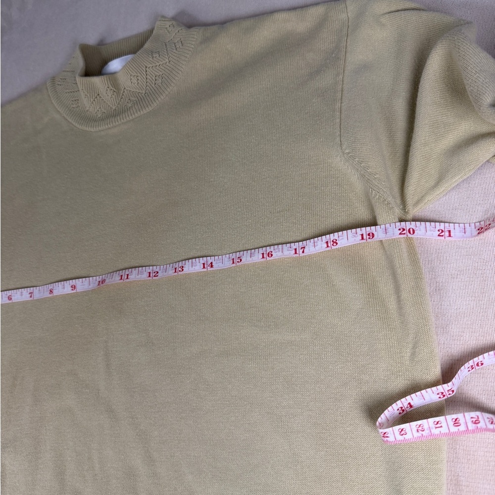 Vintage Conrad C Beige Cotton Sweater Mock Neck Size M - Picture 5 of 10